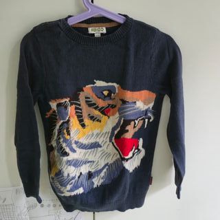 Maglione Kenzo Bambino Tigre Blu 6 Anni