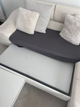 Sofa Chaisenlonge comforama polipiel blanco