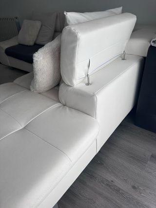 Sofa Chaisenlonge comforama polipiel blanco