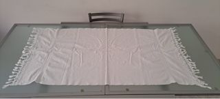 Asciugamano bianco con frange 135x68 cm