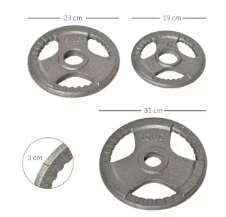 6 discos barra olímpica