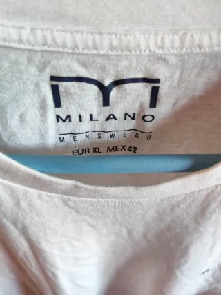 Camiseta Milano Hombre Talla XL Blanca