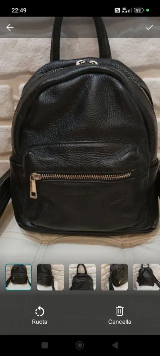 Zaino Vera Pelle Fiorentina Nero