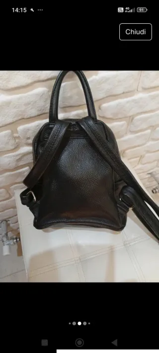 Zaino Vera Pelle Fiorentina Nero