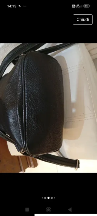 Zaino Vera Pelle Fiorentina Nero