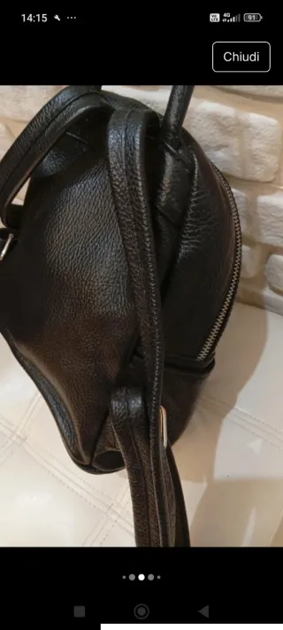 Zaino Vera Pelle Fiorentina Nero