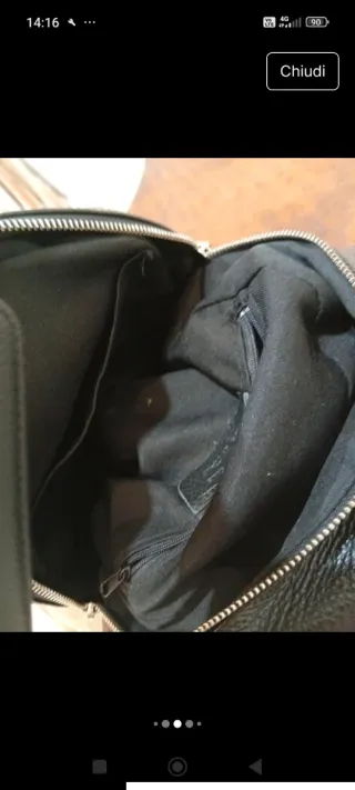 Zaino Vera Pelle Fiorentina Nero