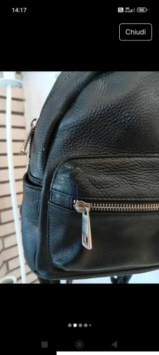 Zaino Vera Pelle Fiorentina Nero