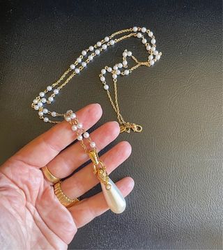 Collana perle e pendente firmato Nolan Miller