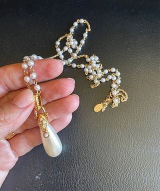 Collana perle e pendente firmato Nolan Miller