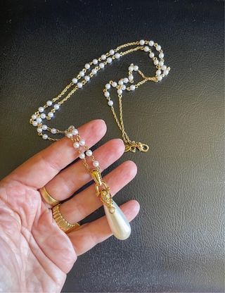 Collana perle e pendente firmato Nolan Miller