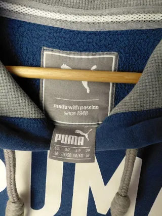 Felpa Puma vintage blu petrolio con stampa bianca