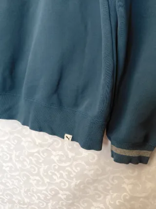 Felpa Puma vintage blu petrolio con stampa bianca