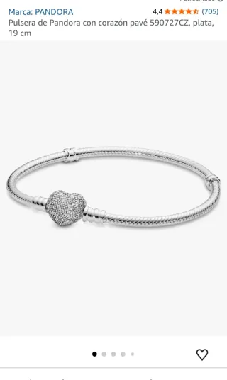 Pulsera Pandora Corazón Talla 18cm