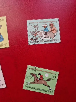 Set 4 francobolli Mongolia vintage