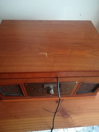 Tocadiscos Lauson Radio Marrón y Dorado