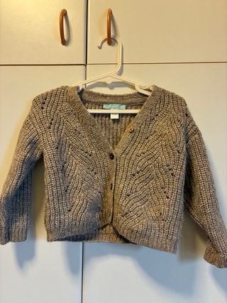 Set 2 pezzi: cardigan e gilet pelliccia bambina