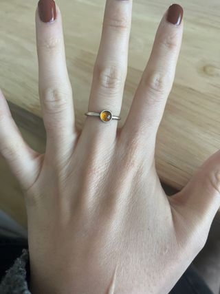 Anillo plata con piedra amarilla