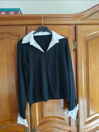 Polo donna nero e bianco