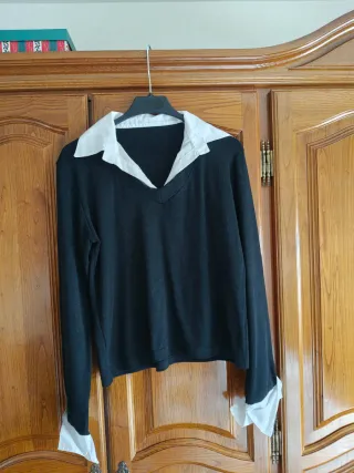 Polo donna nero e bianco