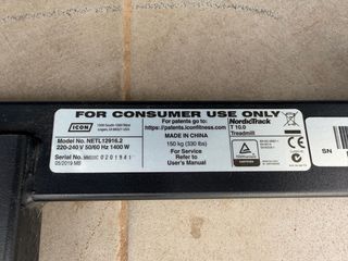 Cinta de Correr NordicTrack T 10.0 - Para Reparar