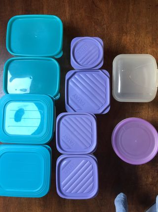 Lote 10 tuppers Tatay y otros, varias medidas.