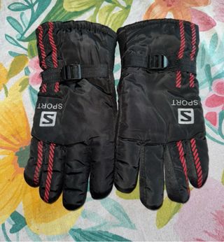 Guanti da neve neri con logo S SPORT