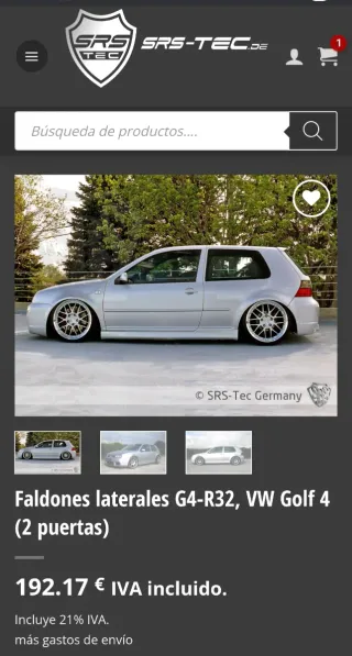 Parachoques Delantero y Taloneras Golf Mk4 R32