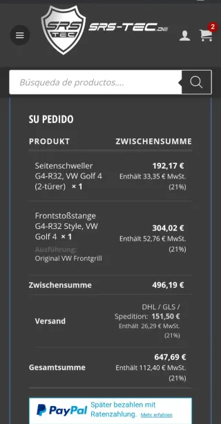 Parachoques Delantero y Taloneras Golf Mk4 R32