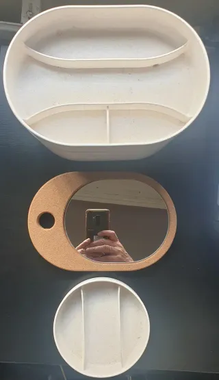 Set organizador de baño/tocador con espejo