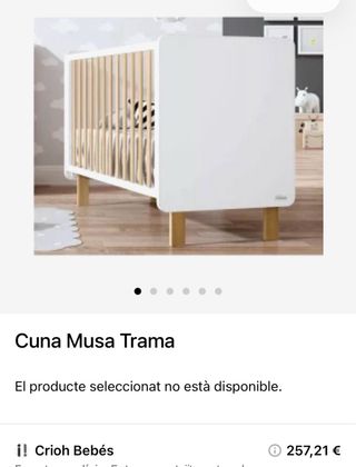Cuna colecho bebé blanca y madera