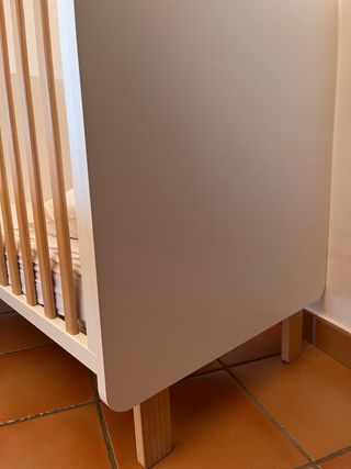 Cuna colecho bebé blanca y madera