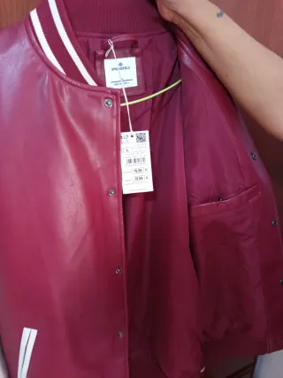 Chaqueta Springfield Talla L Roja y Beige