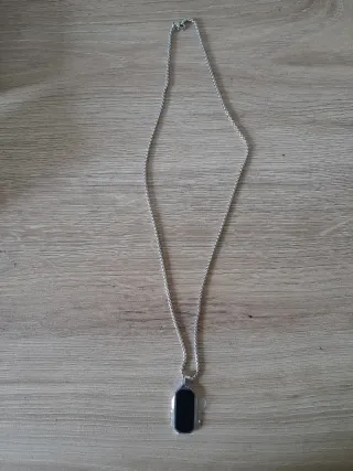 Collana uomo con perla nera