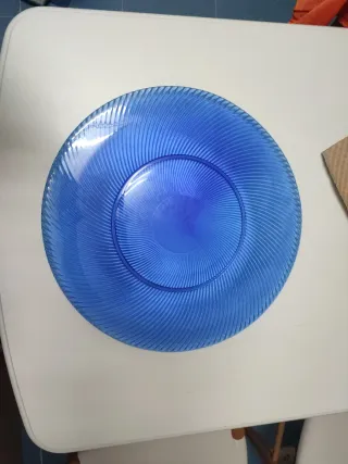 Platos Bajoplatos Decorativos Azul Vidrio