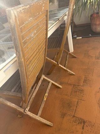 6 Sillas de Madera Teck Marrón