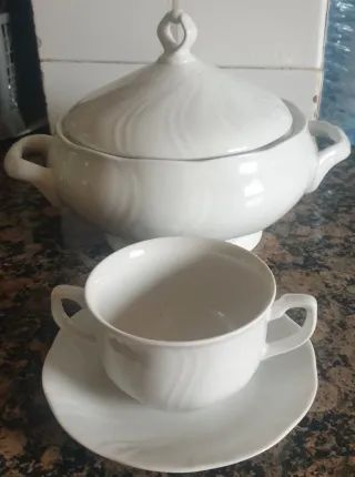 Juego consomé 14 pzs porcelana Allegro