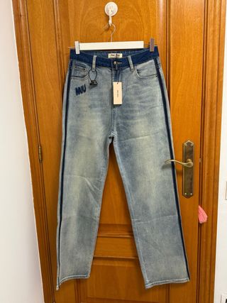 Pantalón Miu Miu Denim Azul Nuevo Talla X