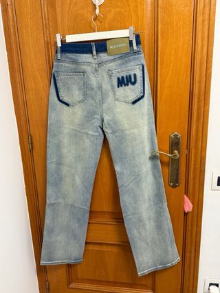 Pantalón Miu Miu Denim Azul Nuevo Talla X
