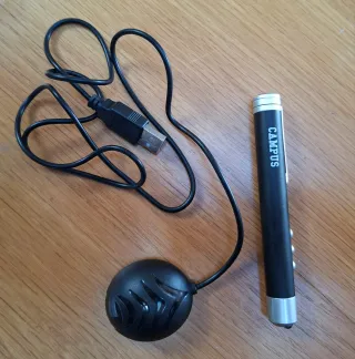 Puntero Láser USB Negro y Plateado Nuevo