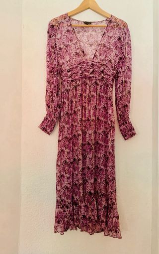 Vestido Massimo Dutti hilo dorado T/XS