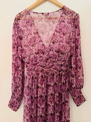 Vestido Massimo Dutti hilo dorado T/XS
