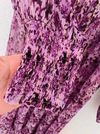 Vestido Massimo Dutti hilo dorado T/XS