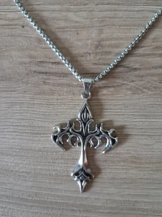 Collana Uomo con Croce Argentata