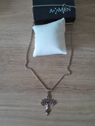 Collana Uomo con Croce Argentata