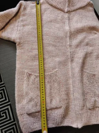 Chaqueta punto mujer rosa cremallera bolsillos