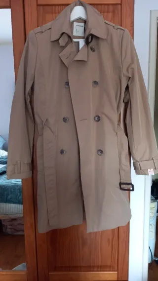Trench Coat Castanho Cinto S/36/8