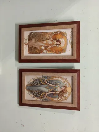 Stampe con cornice noce