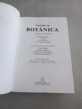 Tratado de Botánica. Strasburger. Ed Omega.