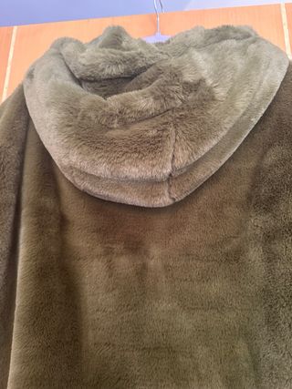 Chaqueta Zara Peluche Verde Talla L